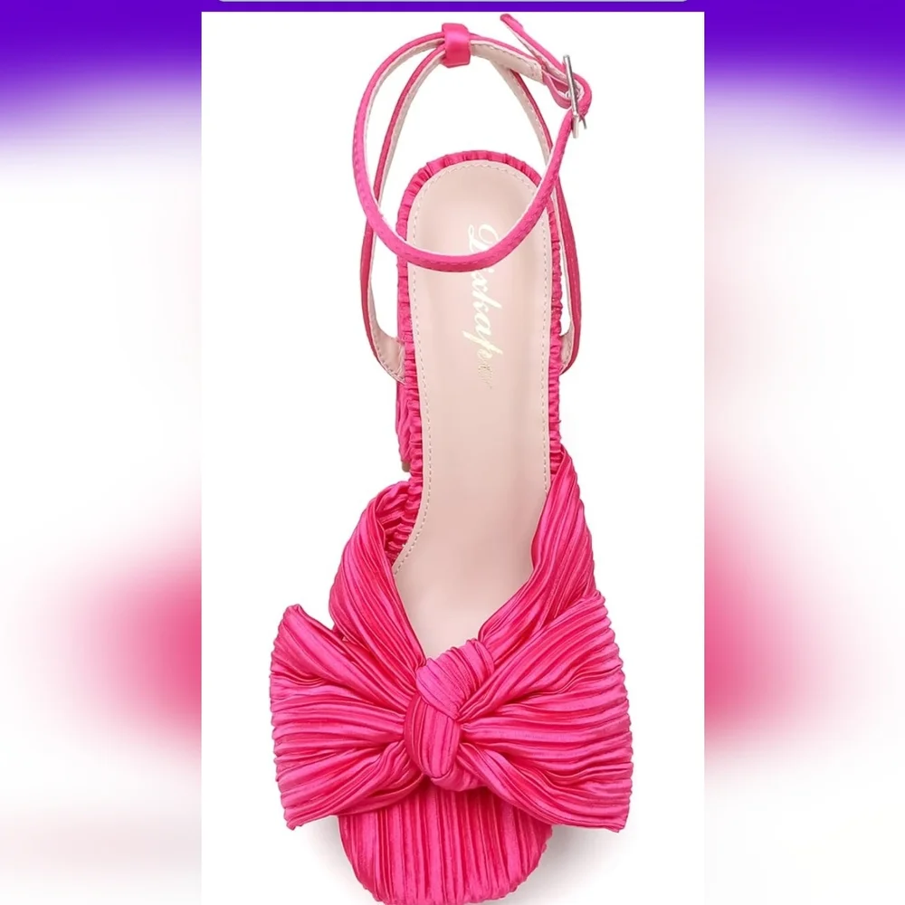 Hot Pink Ankle Strap Chunky High Heels Platform Prom Party Dress Shoes 9